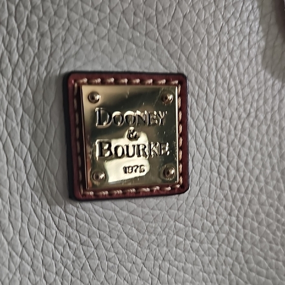 Dooney & Bourke White and Brown Tote with Gold Hardware - Picture 2 of 10